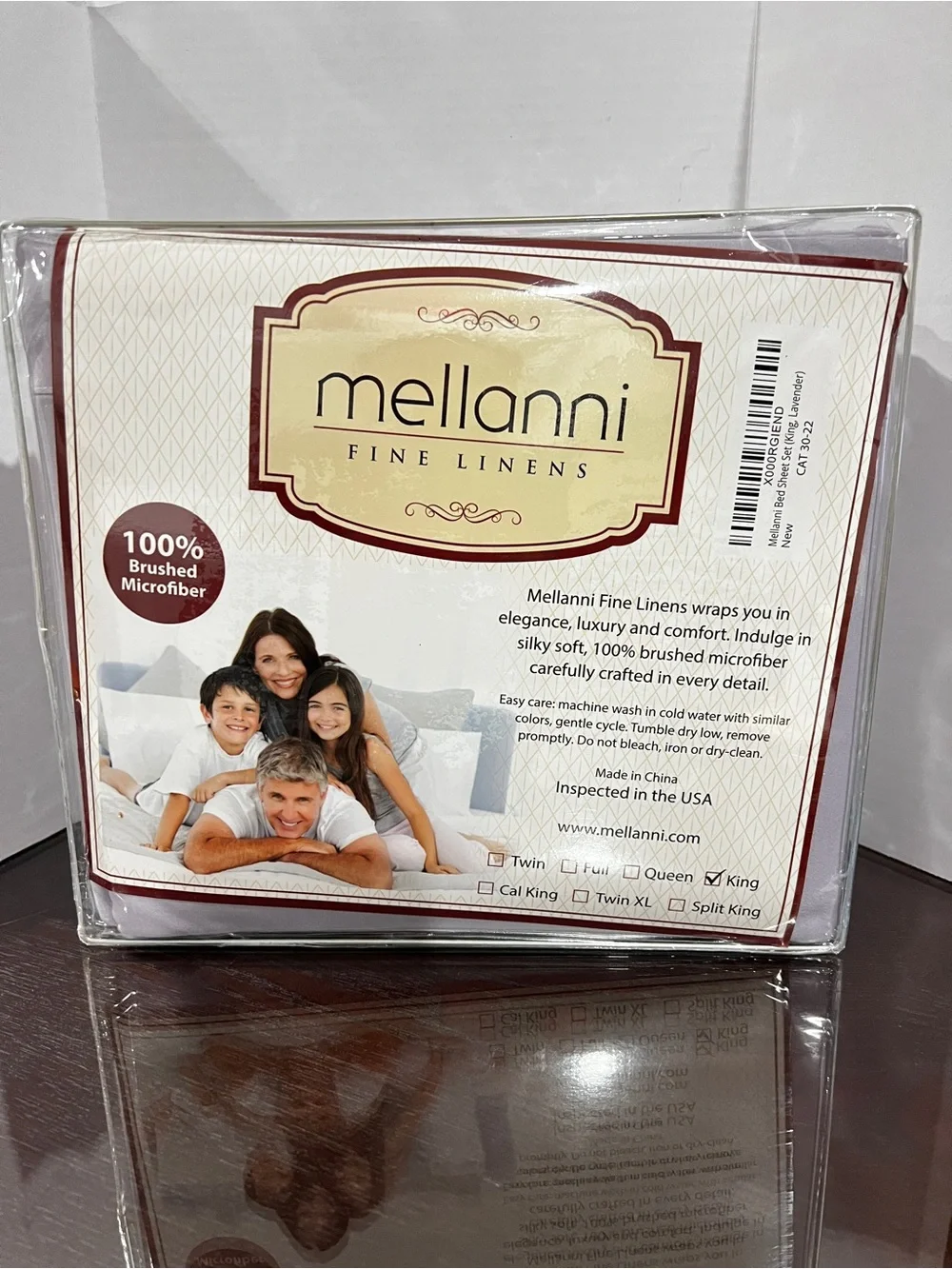 Mellanni 1800 Brushed Microfiber Bed Sheets King Lavender 4-Piece Set Soft